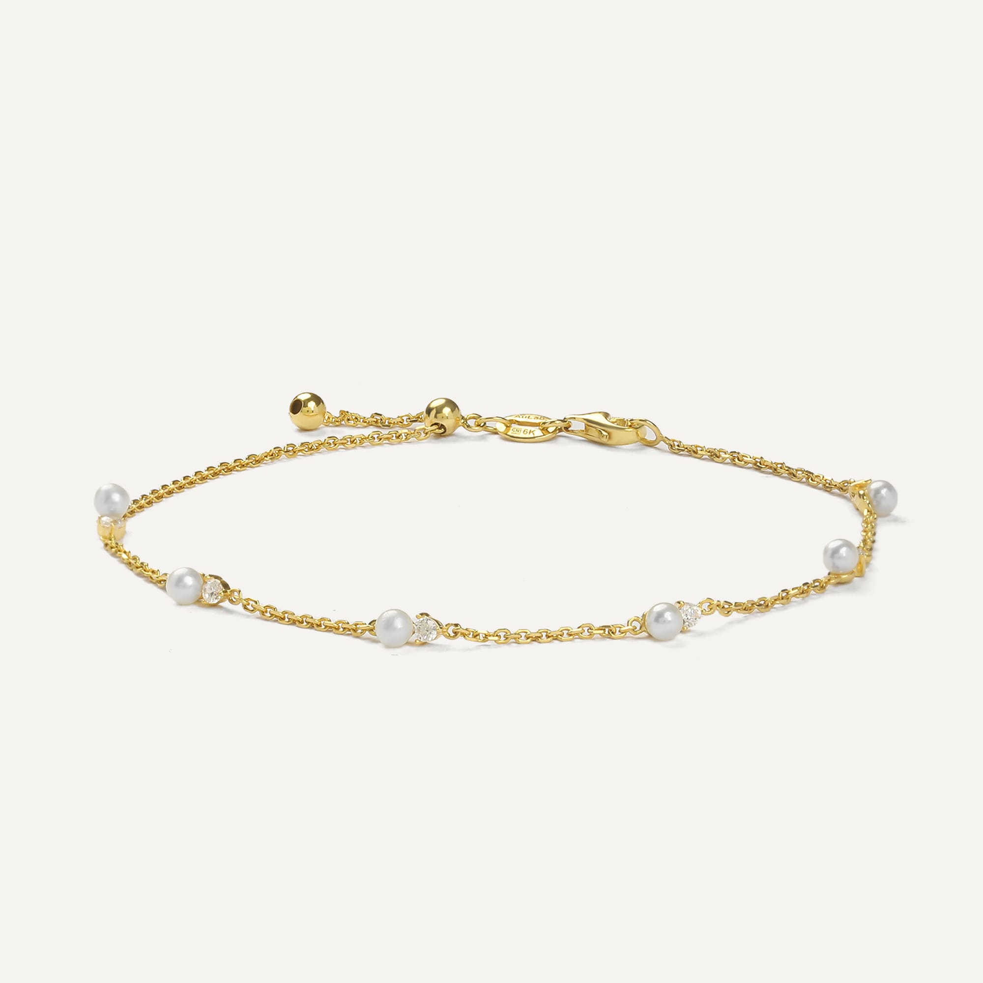 Sania Pearl Gold Bracelet - 1