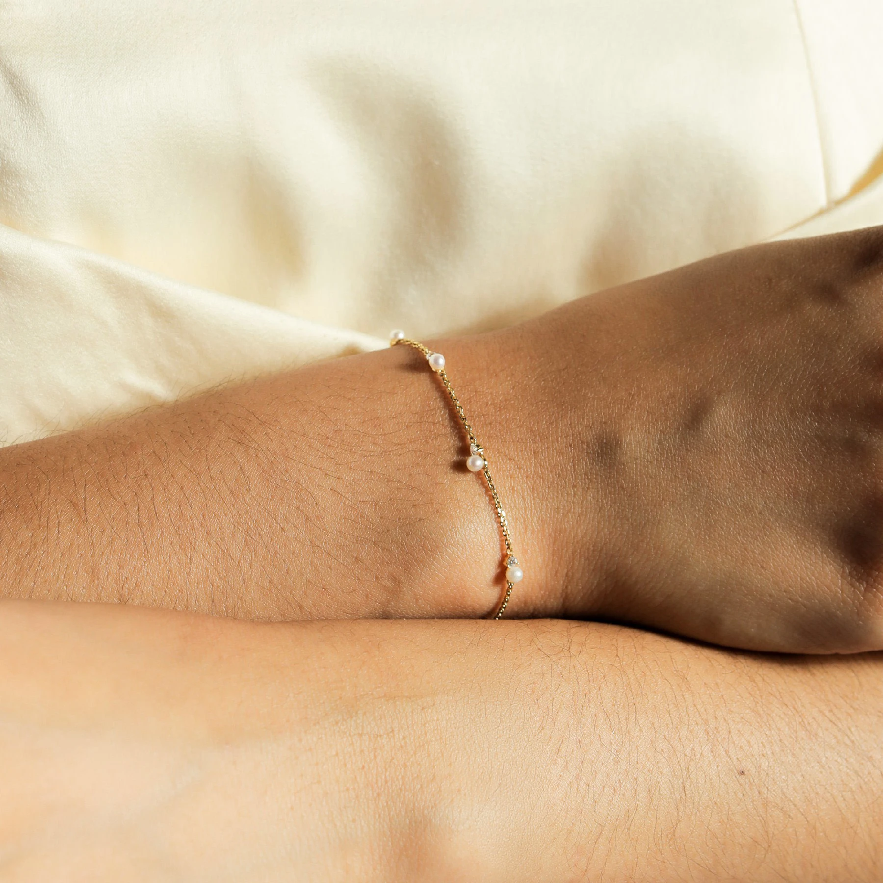 Sania Pearl Gold Bracelet - 2