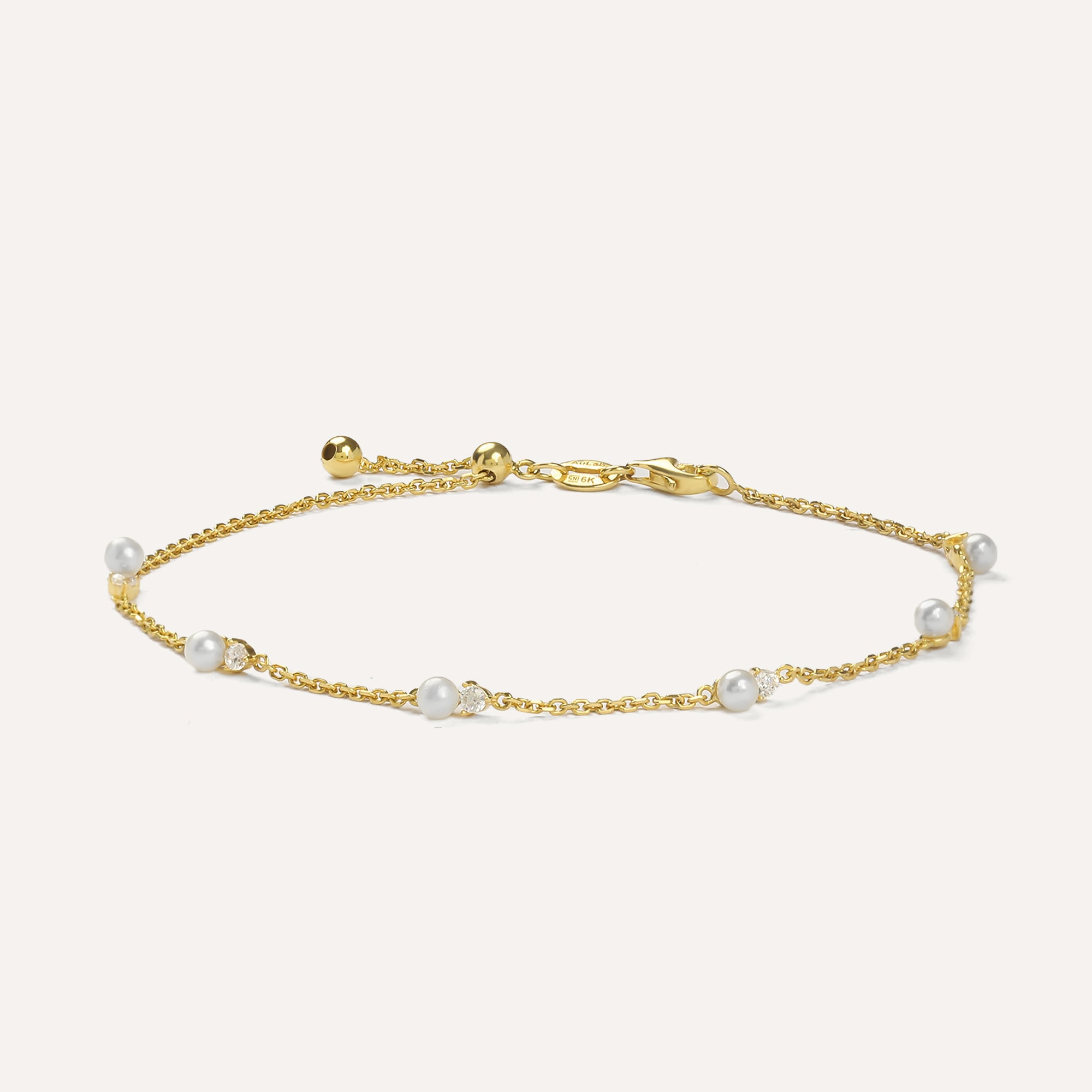 Sania Pearl Gold Bracelet - 1