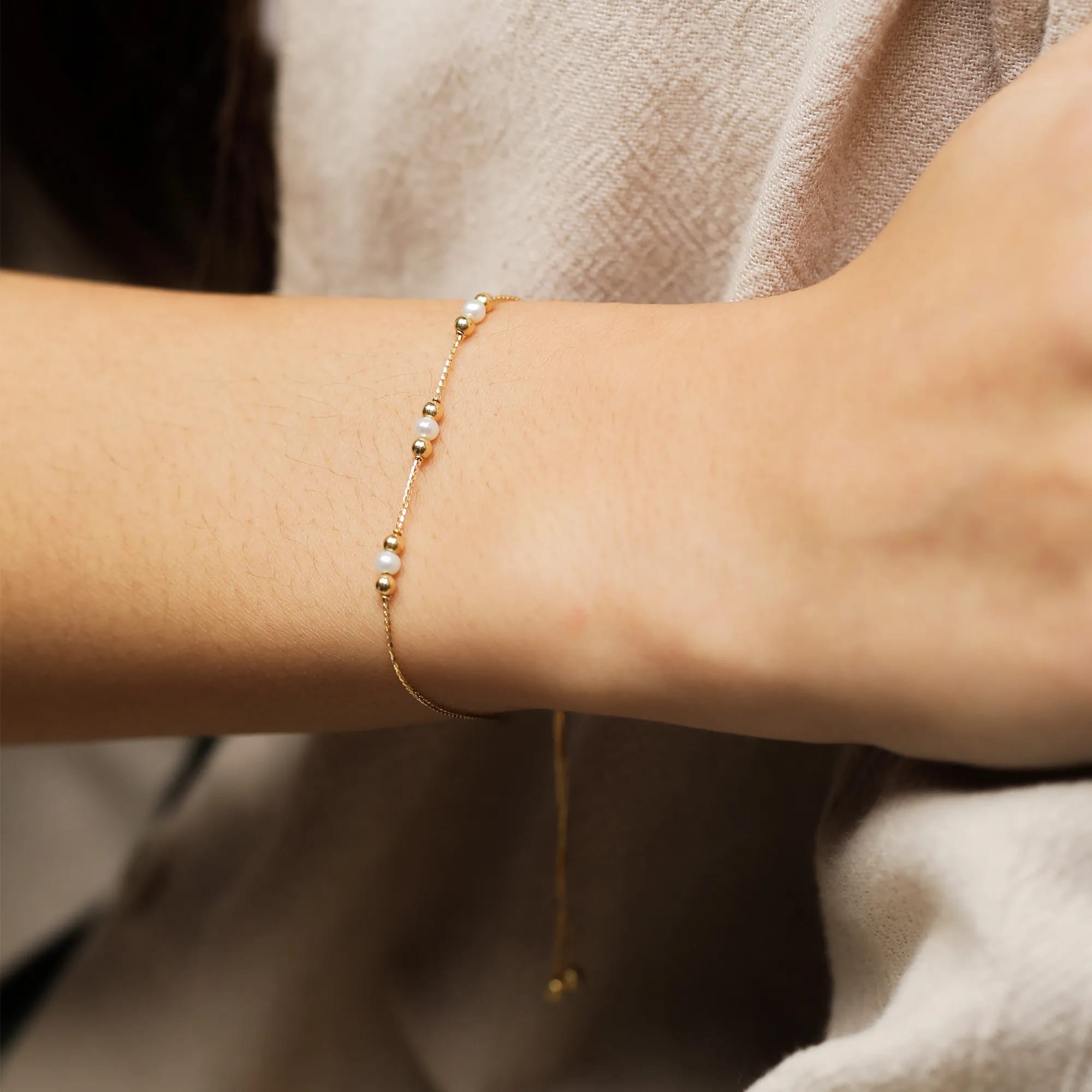 Clarina Pearl Gold Bracelet - 4